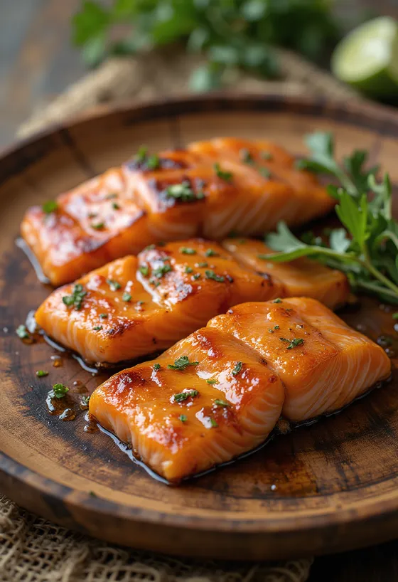 Uzený BBQ losos s medovo-hořčičnou glazurou