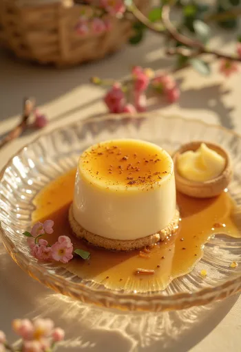 Karamelový dort panna cotta servírovaný na plátky
