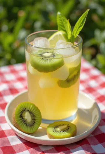 Kivi ledový cider čerstvě podávaný