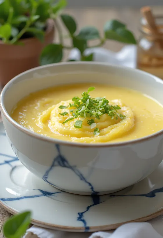Chawanmushi s limetkou, podávané se sezamovými semínky a čerstvou jarní cibulkou