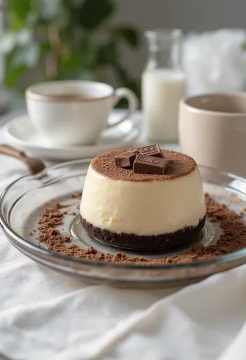 Kávový dort panna cotta servírovaný na plátky