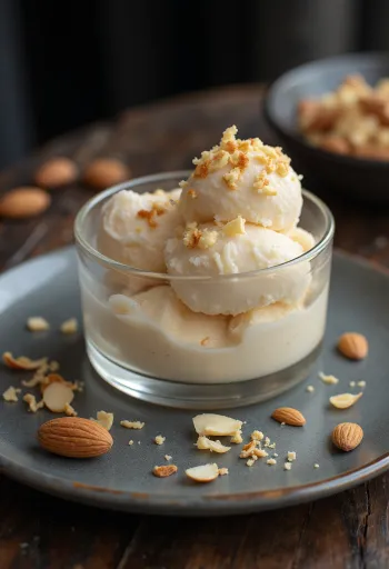 Parfait s mandlovým likérem servírované