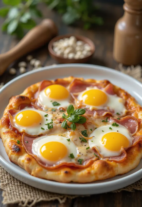 Pizza Bismark s vejcem