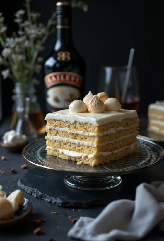 Dort s krémem Baileys servírován