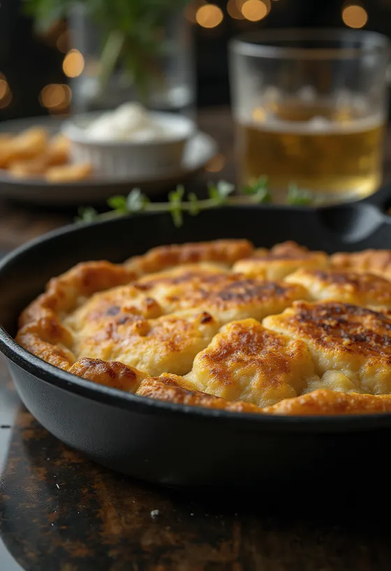 Bannock ve stylu kanadských původních obyvatel, čerstvě upečený