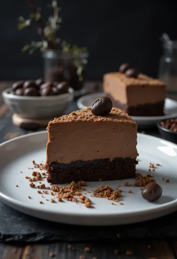 Kávovo-čokoládový mousse dort se zdobením