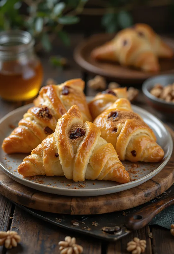 Samosa s perníkovým kořením a ořechy, servírování