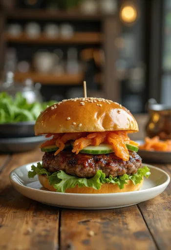 Šťavnatý Bulgogi Burger s lesklou glazurou