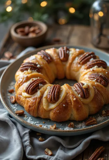 Kringle s pekanovou náplní, upečený do krásné zlatohnědé barvy