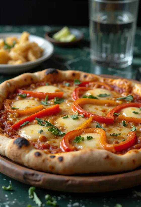 Pizza chilena s sýrem a paprikou