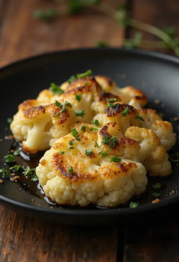 Pečený květákový steak s kořeněným olivovým olejem