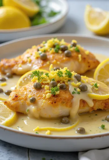 Piccata al Limone, citronová kuřecí prsa s omáčkou z kaparů