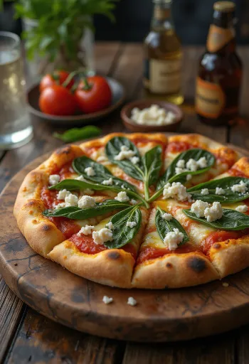 Pizza ai Caprini s kozím sýrem a špenátem
