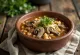 Pozole con setas servírované s limetkou, koriandrem a čerstvou jarní cibulkou