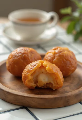 Sata Andagi s batáty, křupavé a lahodné fritované kuličky.