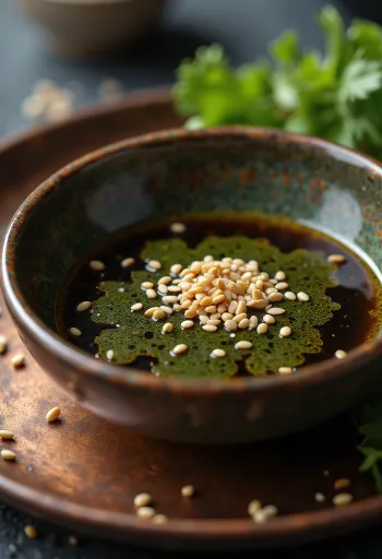 Sójová omáčka s wasabi servírovaná u sushi
