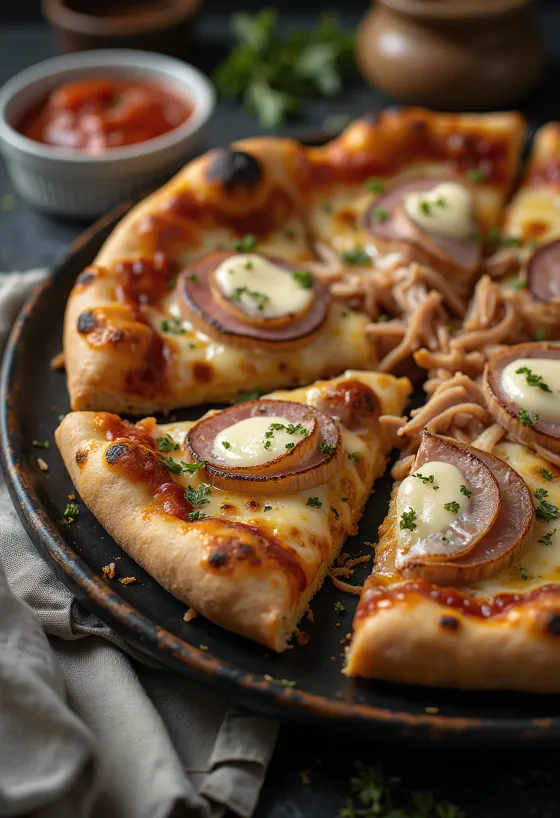 Pizza cubana s vepřovým masem