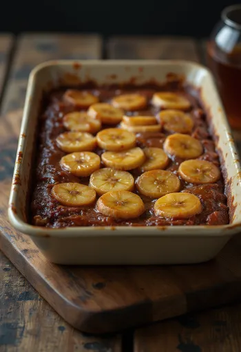 Bánh chuối nướng, plátky zlatohnědého vietnamského banánového chleba podávané