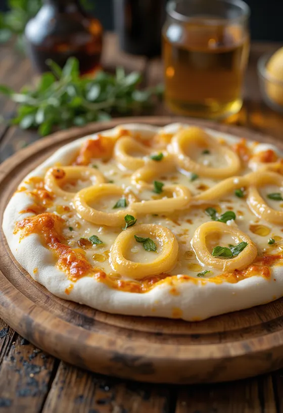 Pizza ai Cipollotti s jarní cibulkou a sýrem