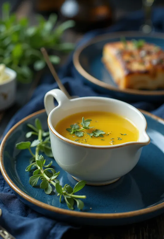 Estragonovo-medová máslová omáčka servírovaná