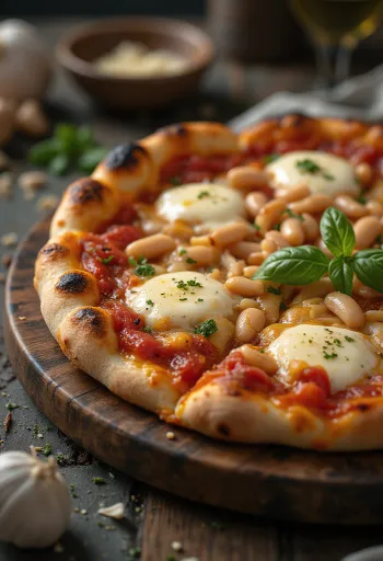 Pizza ai Fagioli s fazolemi a sýrem