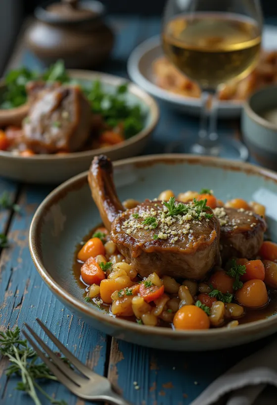 Osso buco telecí kližka podávaná s gremolatou