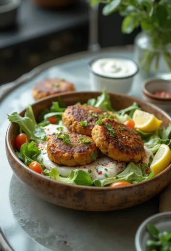 Kebab salát s grilovaným masem, čerstvou zeleninou a jogurtovou zálivkou