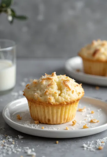 Kokosové muffiny podávané na talíři