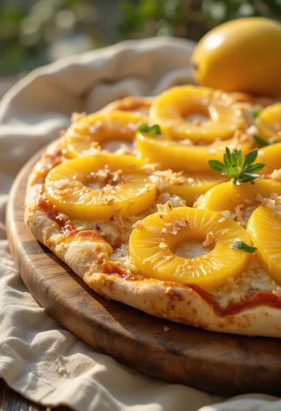 Pizza ai Frutti Tropicali s tropickým ovocem a ricottou